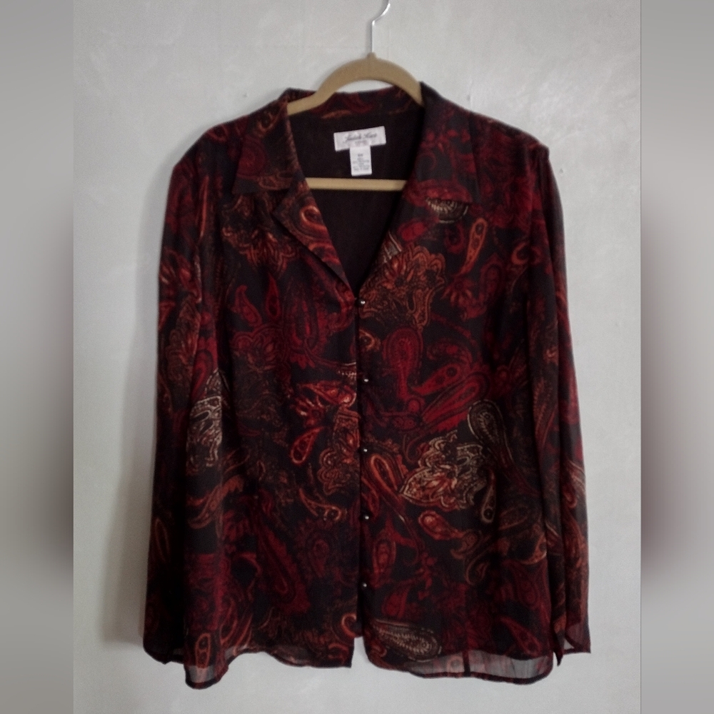 Paisley Button-Up Blouse